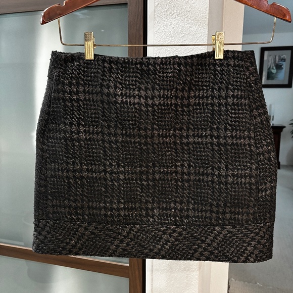 🌷Sale🌷Willi Smith Wool Blend Tweed Mini Skirt - Black/Gray Size 2 - Picture 1 of 5